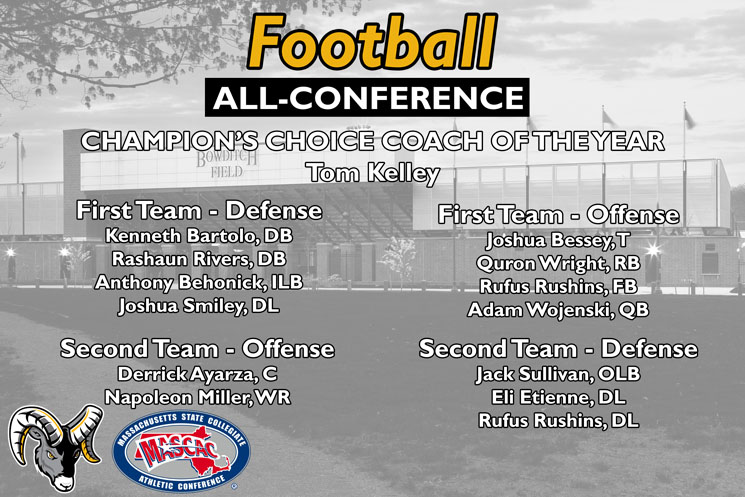 Kelley Named Champion's Choice Coach of the Year as Football Lands 13 on All-MASCAC Teams