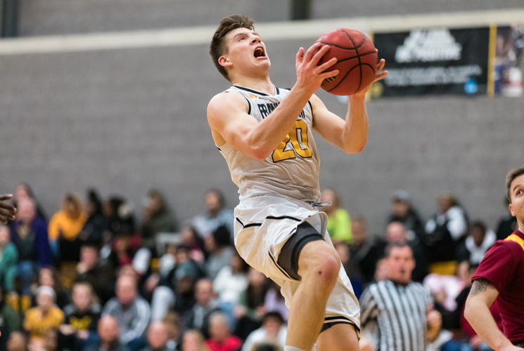Manyak's Last Second Bucket Lifts Men's Basketball Past Fitchburg State 68-67