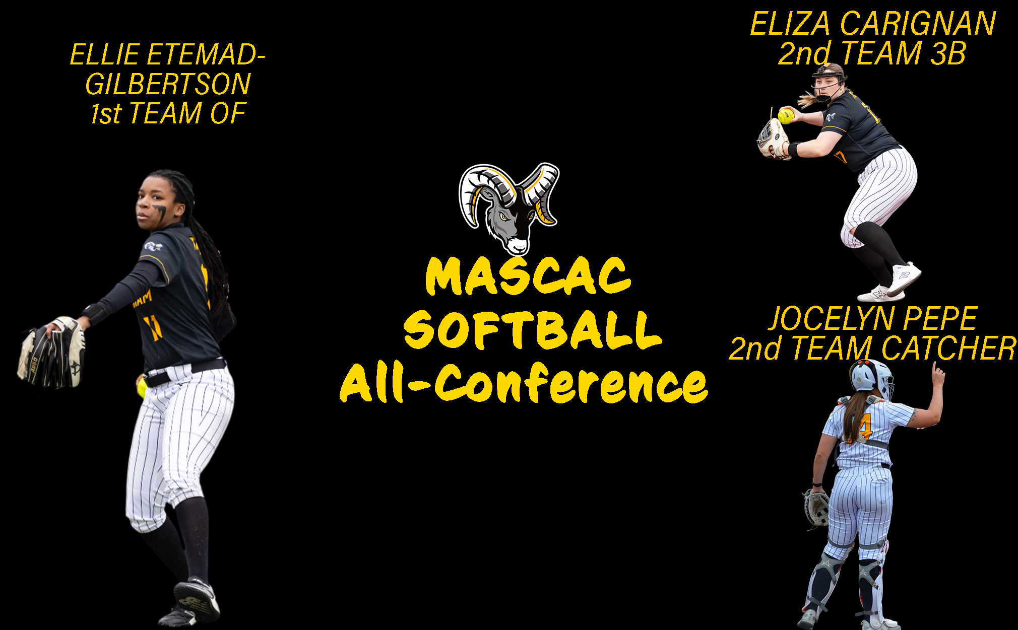 Etemad-Gilbertson, Carignan and Pepe Earn All-MASCAC Softball Honors