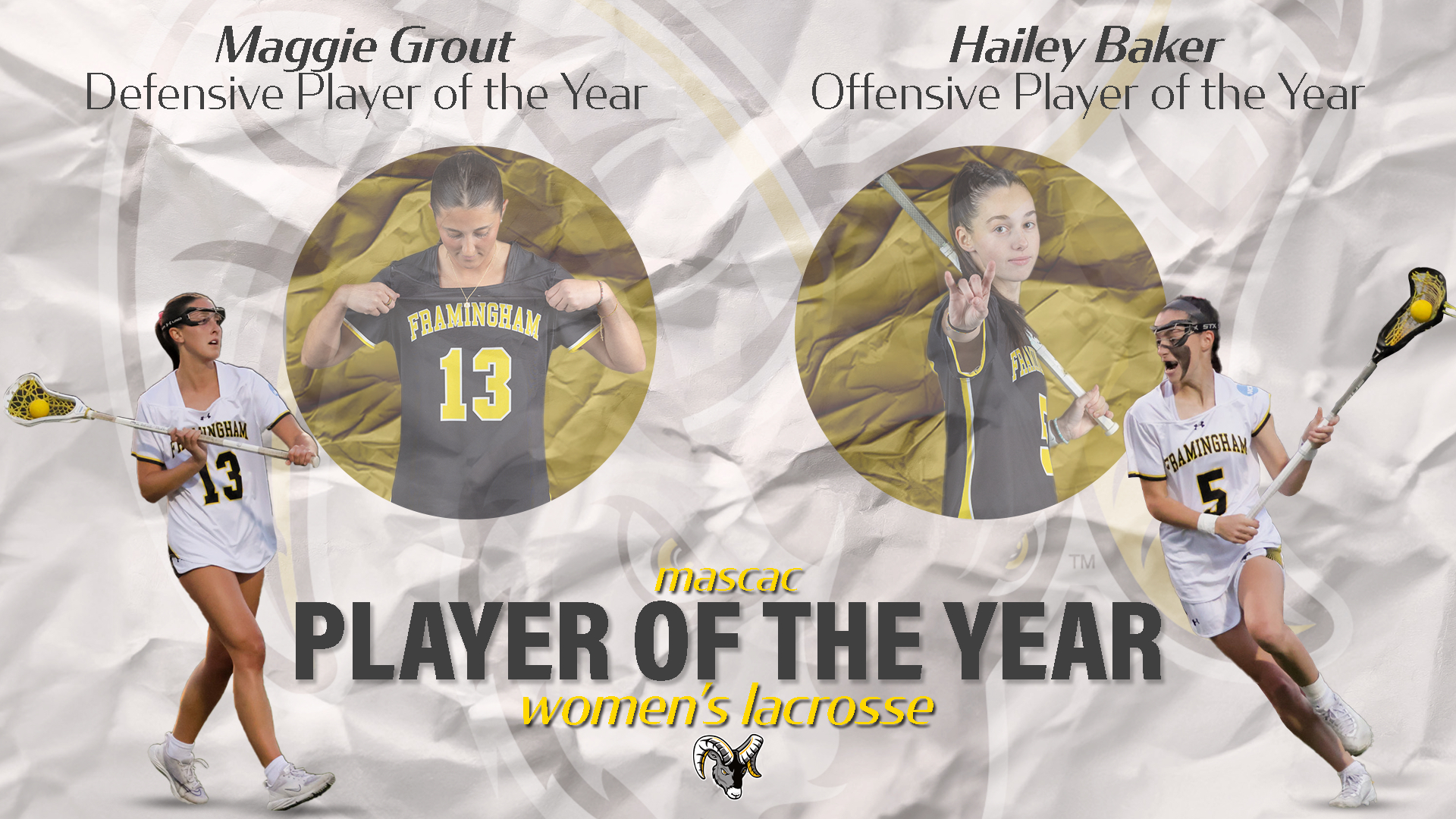 Baker and Grout Earn Offensive and Defensive Player of the Year Honors as Women's Lacrosse Places Five on All-MASCAC Teams