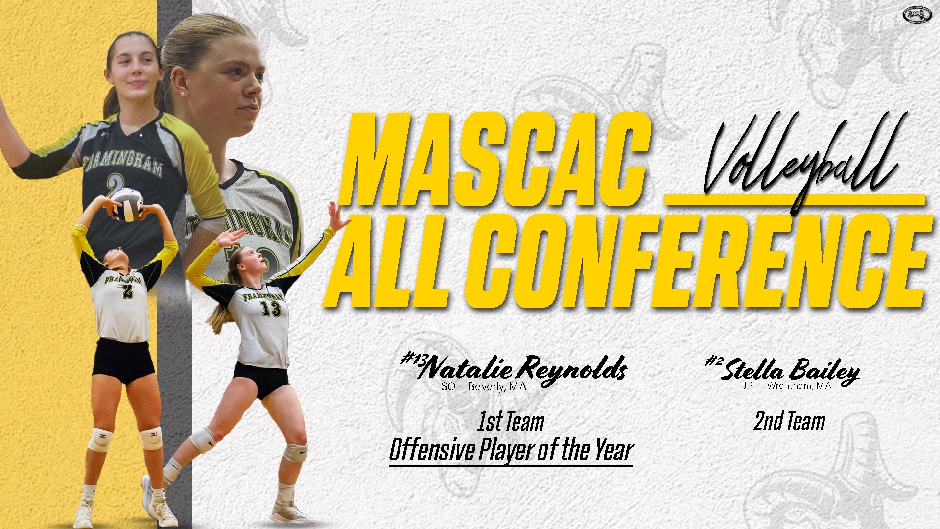 Reynolds Selected MASCAC Volleyball Player of the Year -  Reynolds & Bailey Earn All-MASCAC Honors