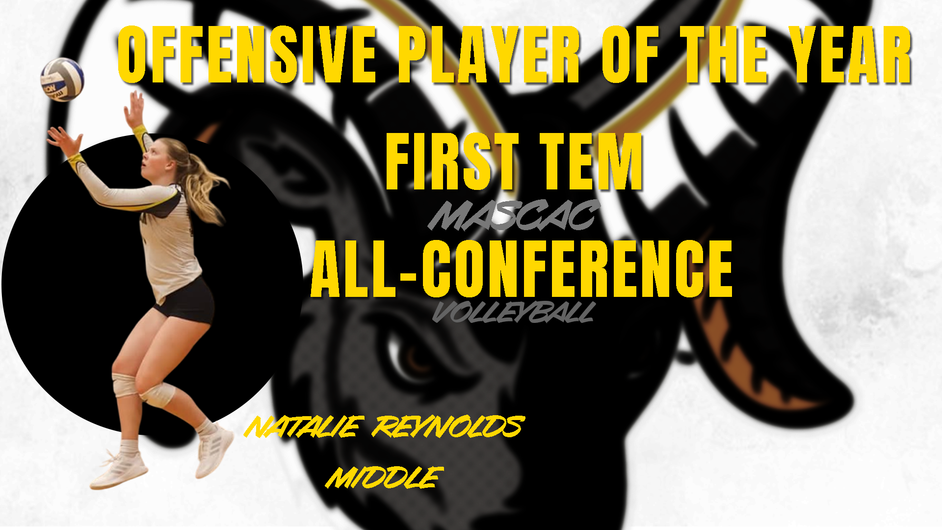 Reynolds Repeats as MASCAC Volleyball Offensive Player of the Year - Reynolds &amp; Bailey Earn All-MASCAC Honors