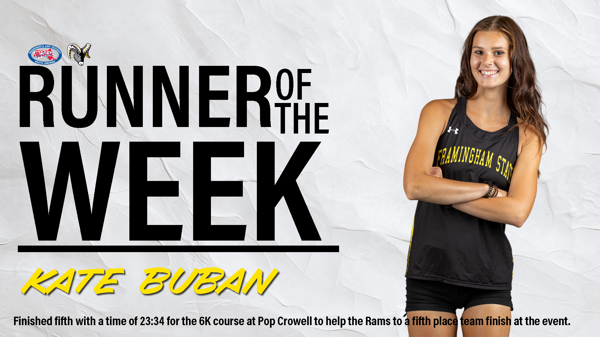 Buban Selected MASCAC Women's Cross Country Runner of the Week